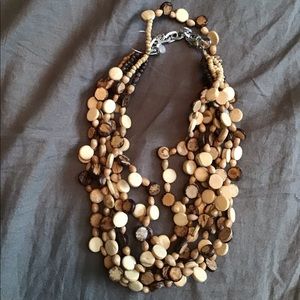 Wood beaded necklace